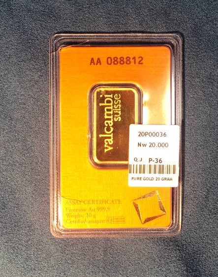 Valcambi Suisse Gold Bar – 99.99% Pure Gold (Fine Gold)